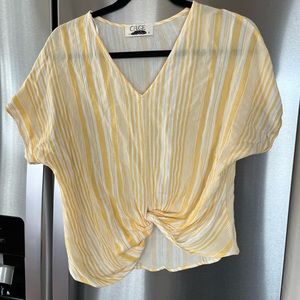 Women’s cage brand striped crop top size S yellow/white